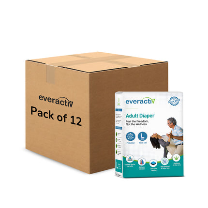 Adult Diapers Tape Style M to XL – 10 Hours Absorption Protection with Wetness Indicator