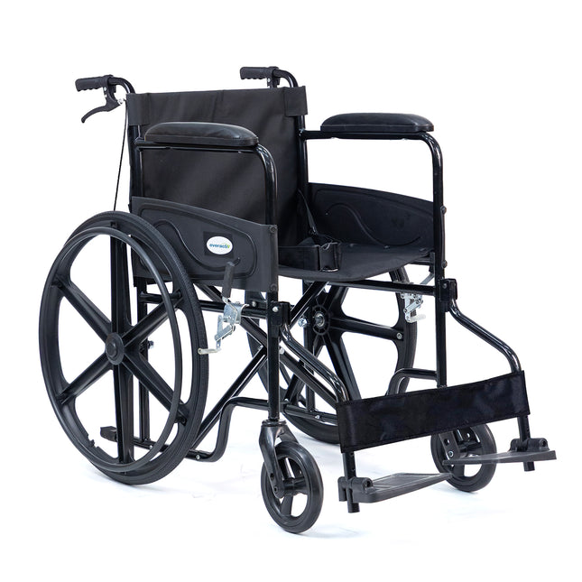 Everactiv Everyday Economy with Attendant Brakes Foldable Wheelchair with Safety Seat belt, Weight Bearing Capacity 120 kg, Sturdy Frame and Easy Foldable Mechanism