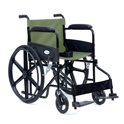 Everactiv Everyday Economy Foldable Wheelchair with Safety Seat belt, Weight Bearing Capacity 120 Kg