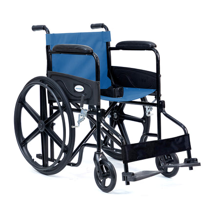 Everactiv Everyday Economy Foldable Wheelchair with Safety Seat belt, Weight Bearing Capacity 120 Kg