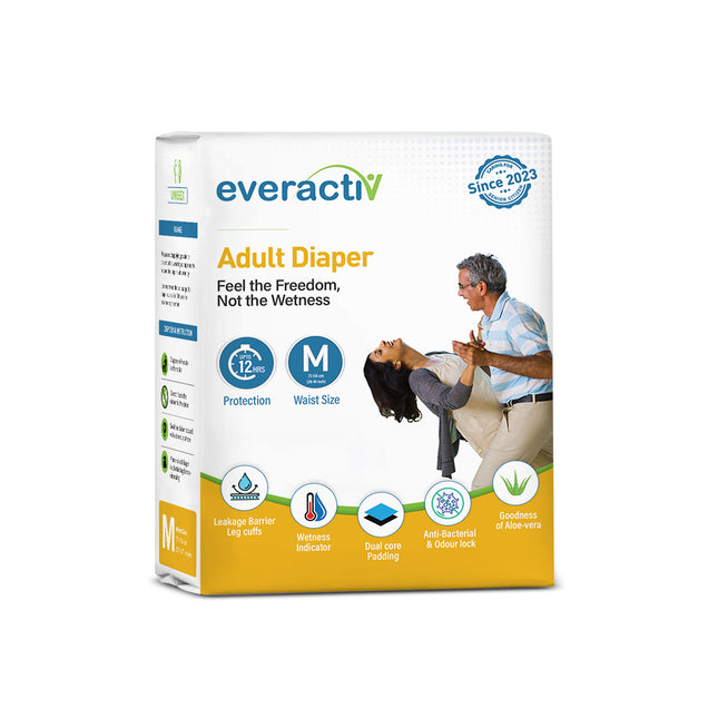 Adult Diapers Tape Style M to XL – 10 Hours Absorption Protection with Wetness Indicator