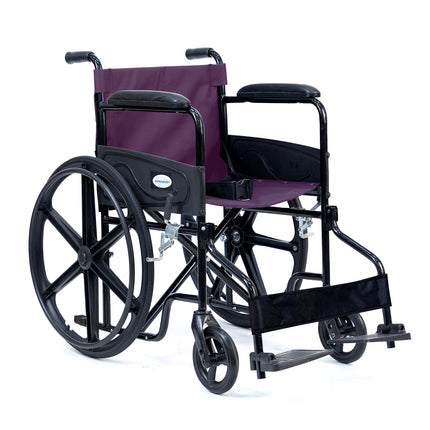 Everactiv Everyday Economy Foldable Wheelchair with Safety Seat belt, Weight Bearing Capacity 120 Kg