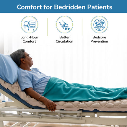 Everactiv Anti-Decubitus Air Bed | Anti-Bedsore | Bubble Air Mattress for Patients Bed Sore | Color- Beige
