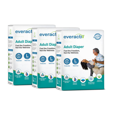 Adult Diapers Tape Style M to XL – 10 Hours Absorption Protection with Wetness Indicator