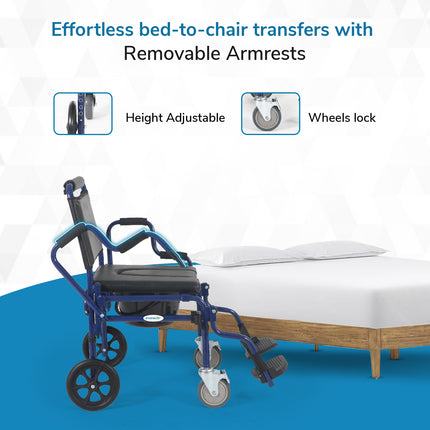 Commode transfer chair