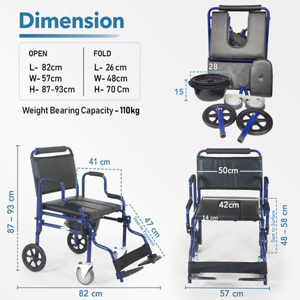 Commode transfer chair