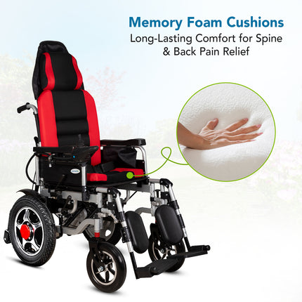 RED | EcoRider electric wheelchair memory foam cushion India
