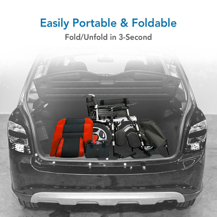 RED | EcoRider foldable electric wheelchair in car boot India
