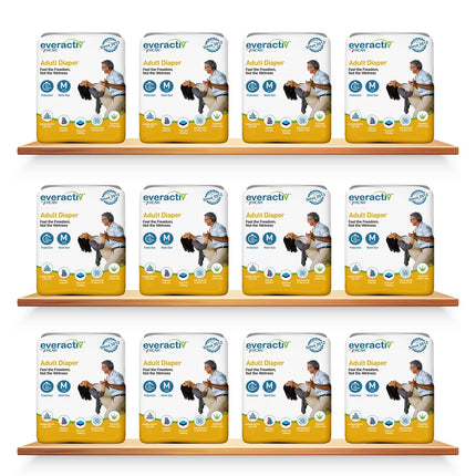 Adult Diapers Pant Style XL – 10 Hours Leakproof Protection with Wetness Indicator (Pack of 12)